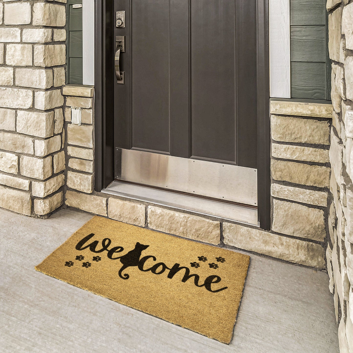 Welcome Cat Outdoor Golden Coir Doormat