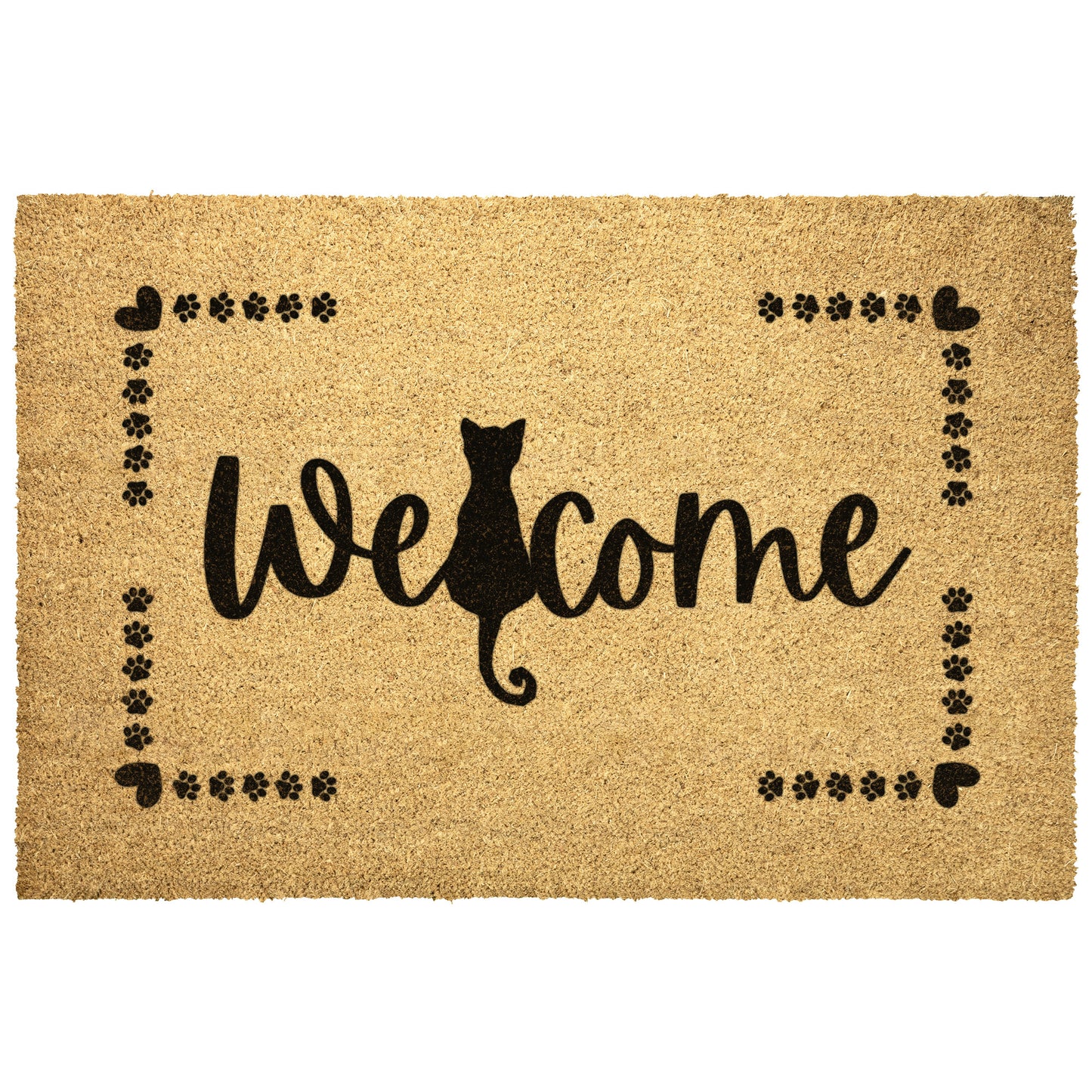 Welcome Cat Paws Outdoor Golden Coir Doormat