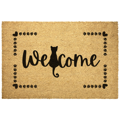 Welcome Cat Paws Outdoor Golden Coir Doormat