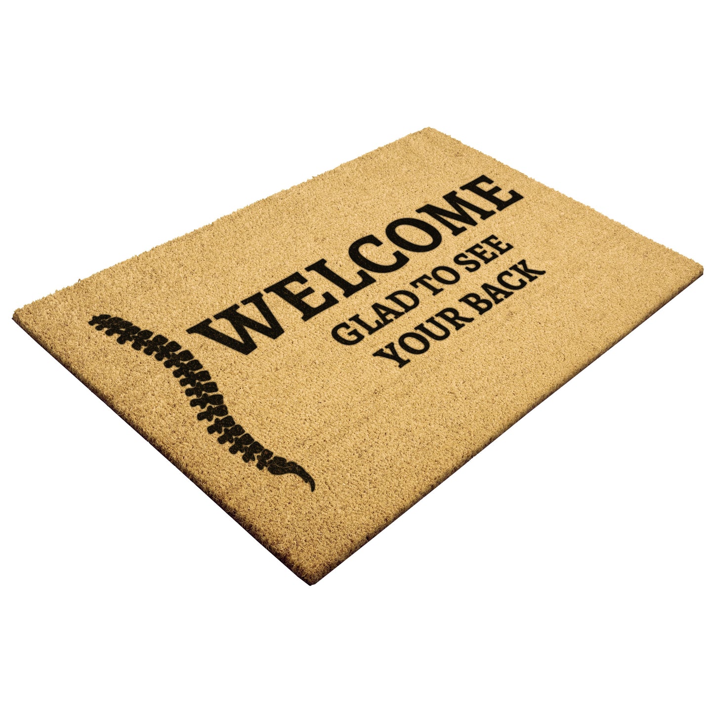 Welcome Glad To See You Back Spine Outdoor Golden Coir Doormat
