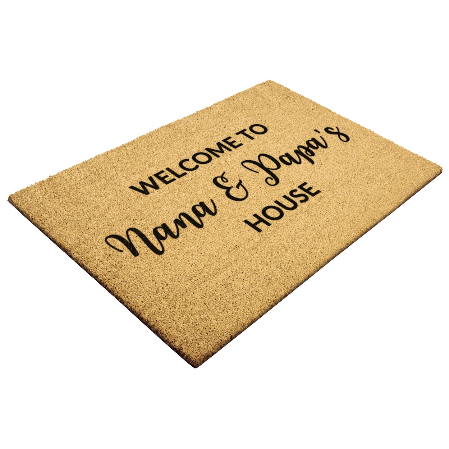 Welcome To Nana & Papa's House Outdoor Golden Coir Doormat