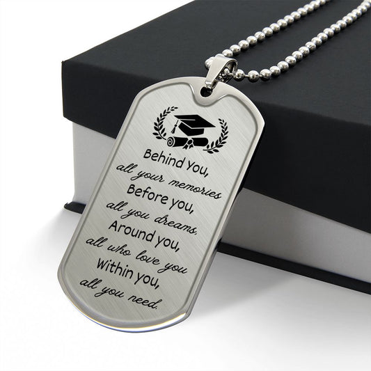 Gift For Graduate | Graduation Dog Tag Necklace - All You Need