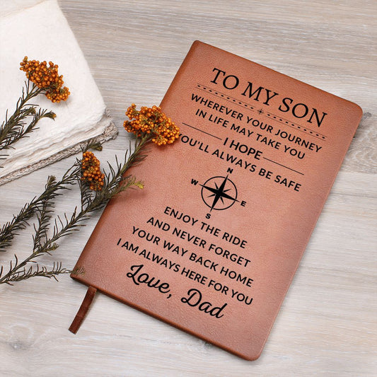 Gift For Son | Graduation Journey Leather Vegan Journal From Dad