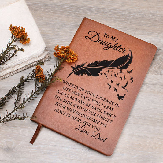 Gift For Daughter | Daughter Journey in Life Vegan Leather Journal From Dad