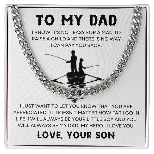 Gift For Dad | Cuban Link Chain Necklace - Life Teacher From Son