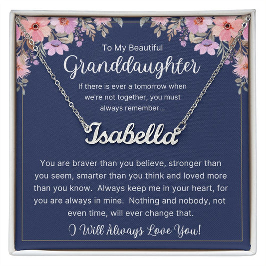 Gift For Granddaughter | Custom Name Necklace - In My Heart