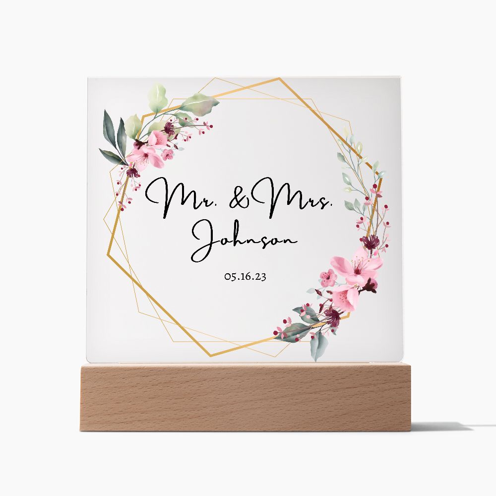 Mr. & Mrs. Square Acrylic Plaque