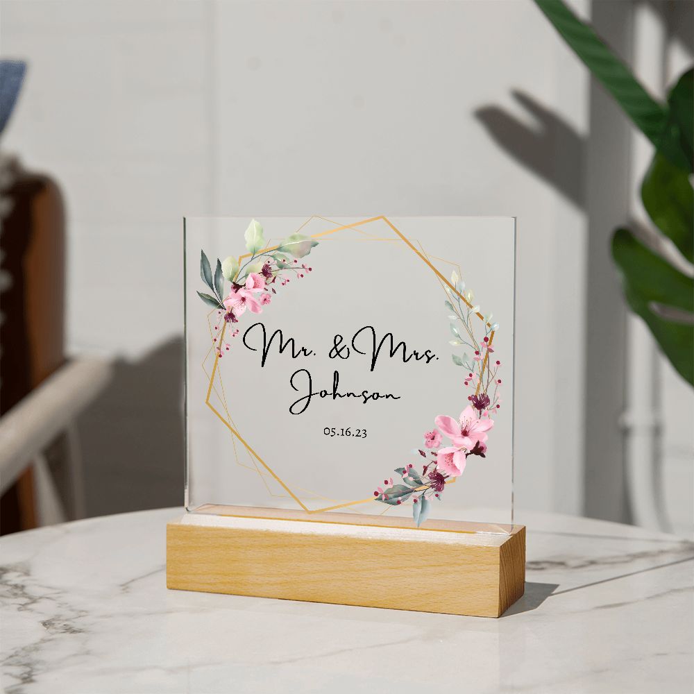 Mr. & Mrs. Square Acrylic Plaque