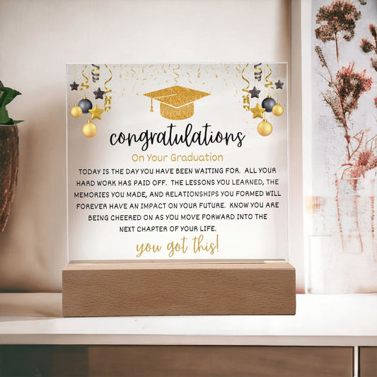 Gift For Graduate | Congratulations On Your Graduation Square Acrylic Plaque