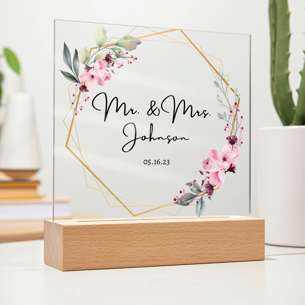 Mr. & Mrs. Square Acrylic Plaque