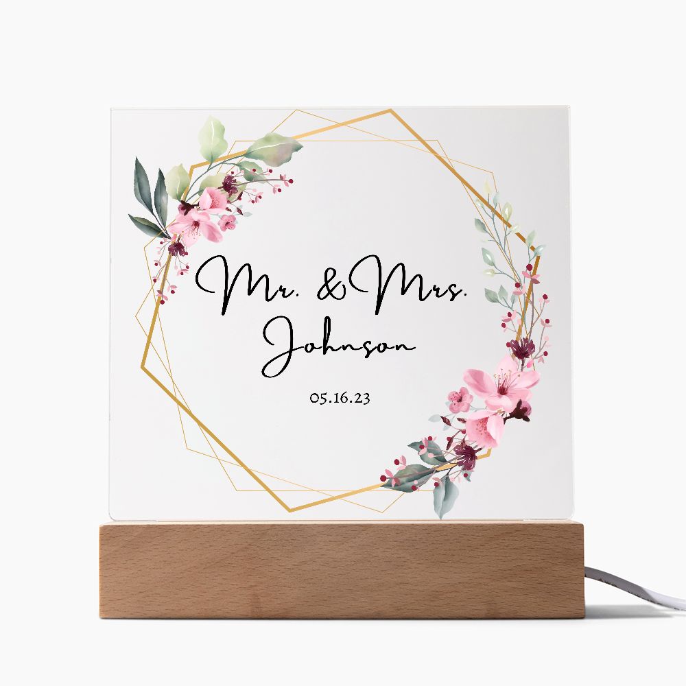 Mr. & Mrs. Square Acrylic Plaque