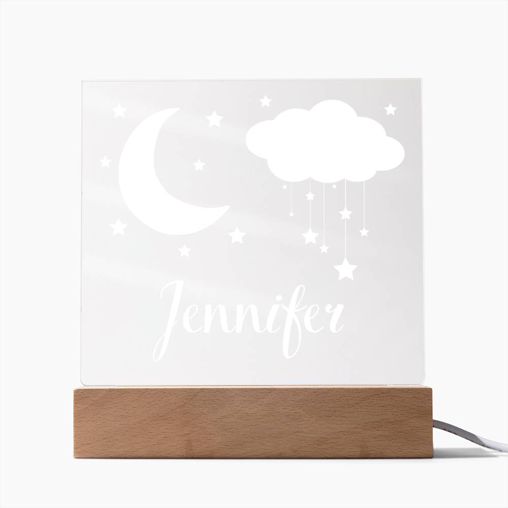Gift For Kid | Personalized Name Moon and Stars Kids Night Light