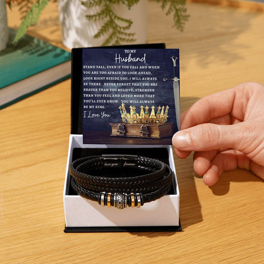 Gift For Husband | Men's "Love You Forever" Bracelet - Stand Tall