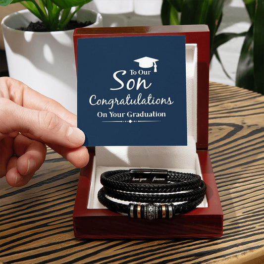 Gift For Son | Graduation Men's "Love You Forever" Bracelet