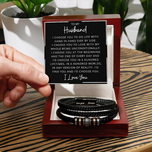 Gift For Husband | Men's "Love You Forever" Bracelet - I Choose You