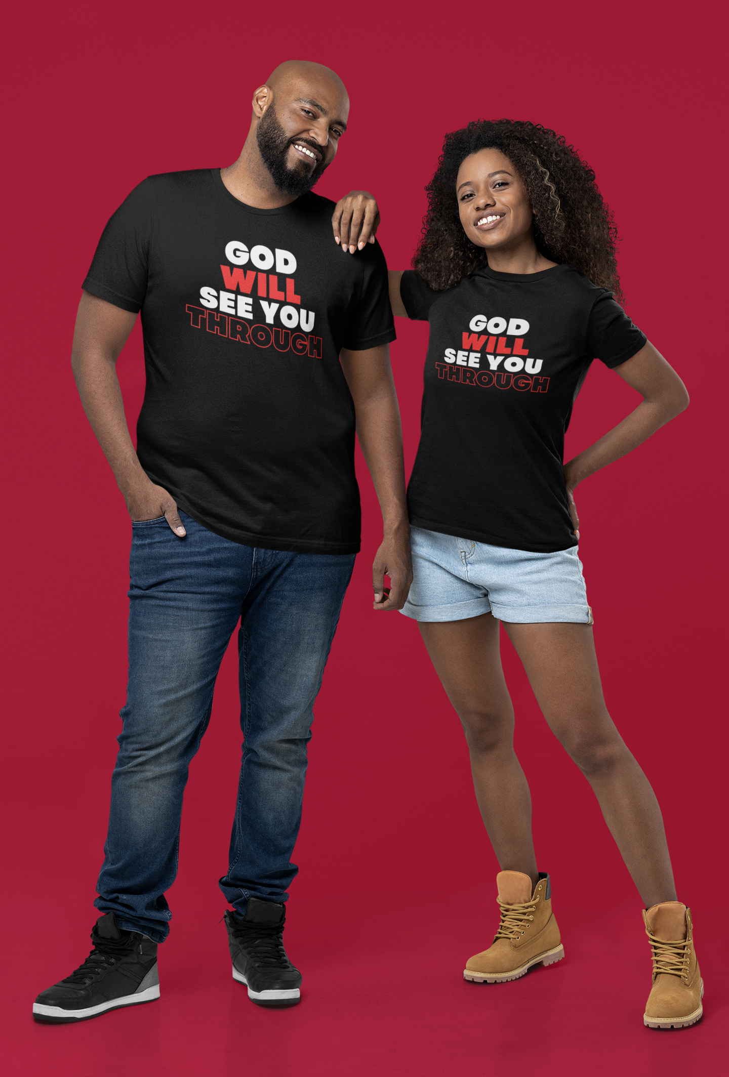 God Will See You Through T-Shirt - Red