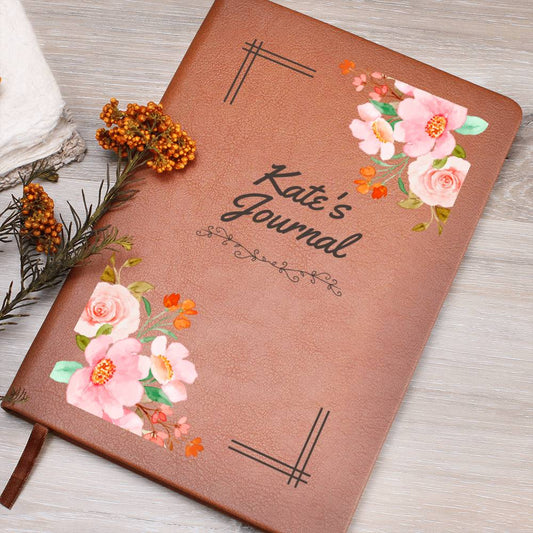 Gift For Her |Personalized Name Vegan Leather Journal