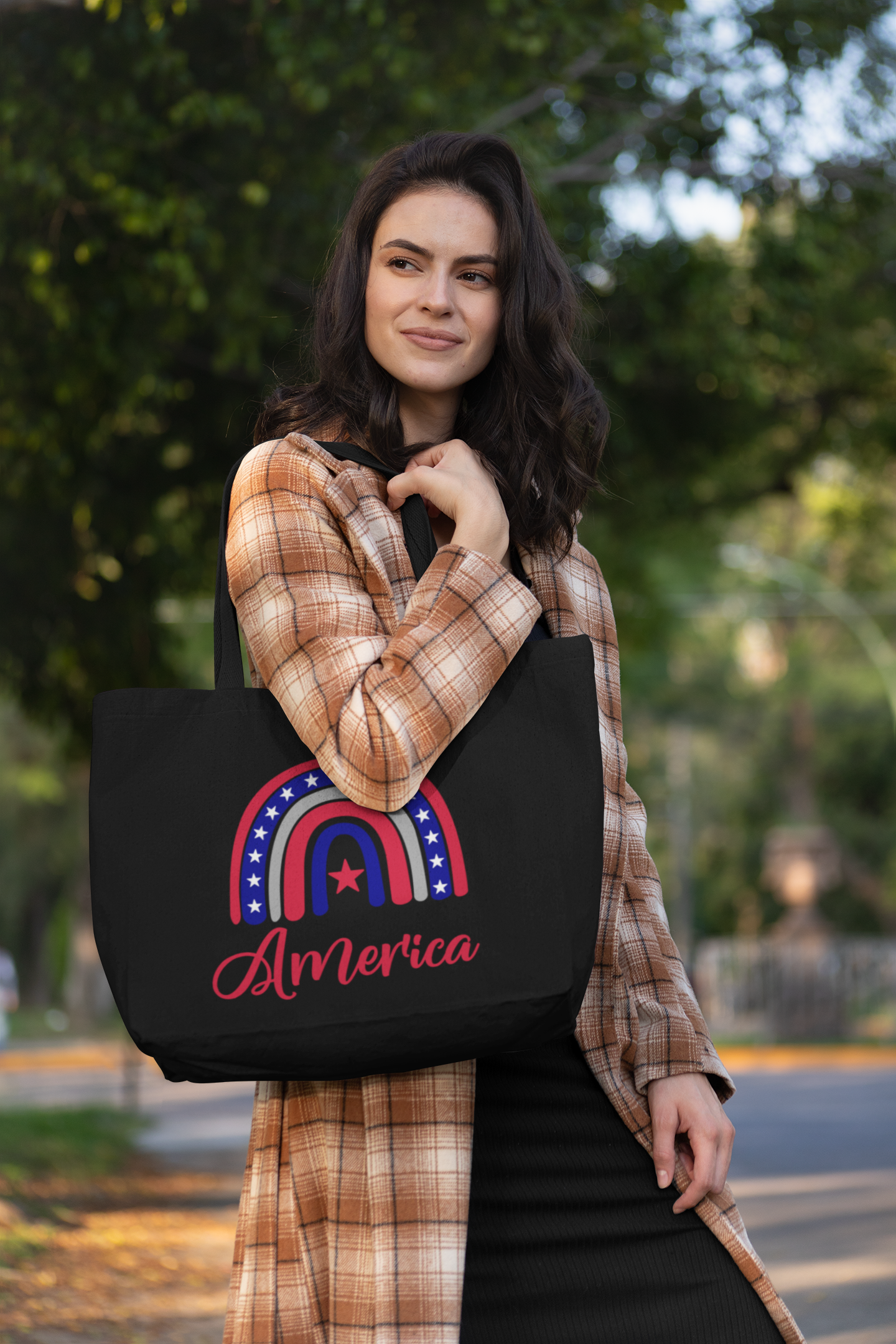 America Rainbow Jumbo Tote Bag