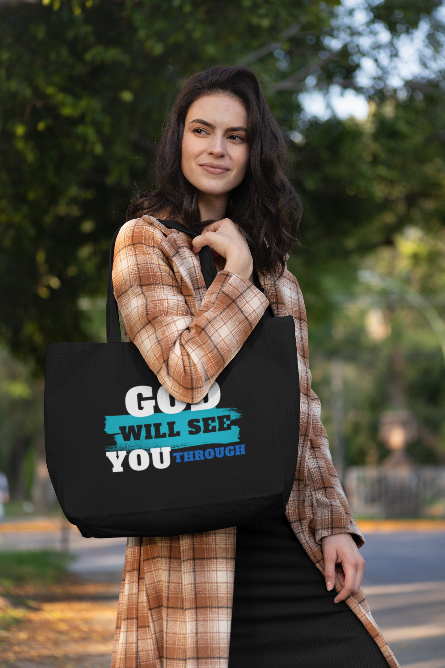 God Will See You Through Jumbo Tote - Blue