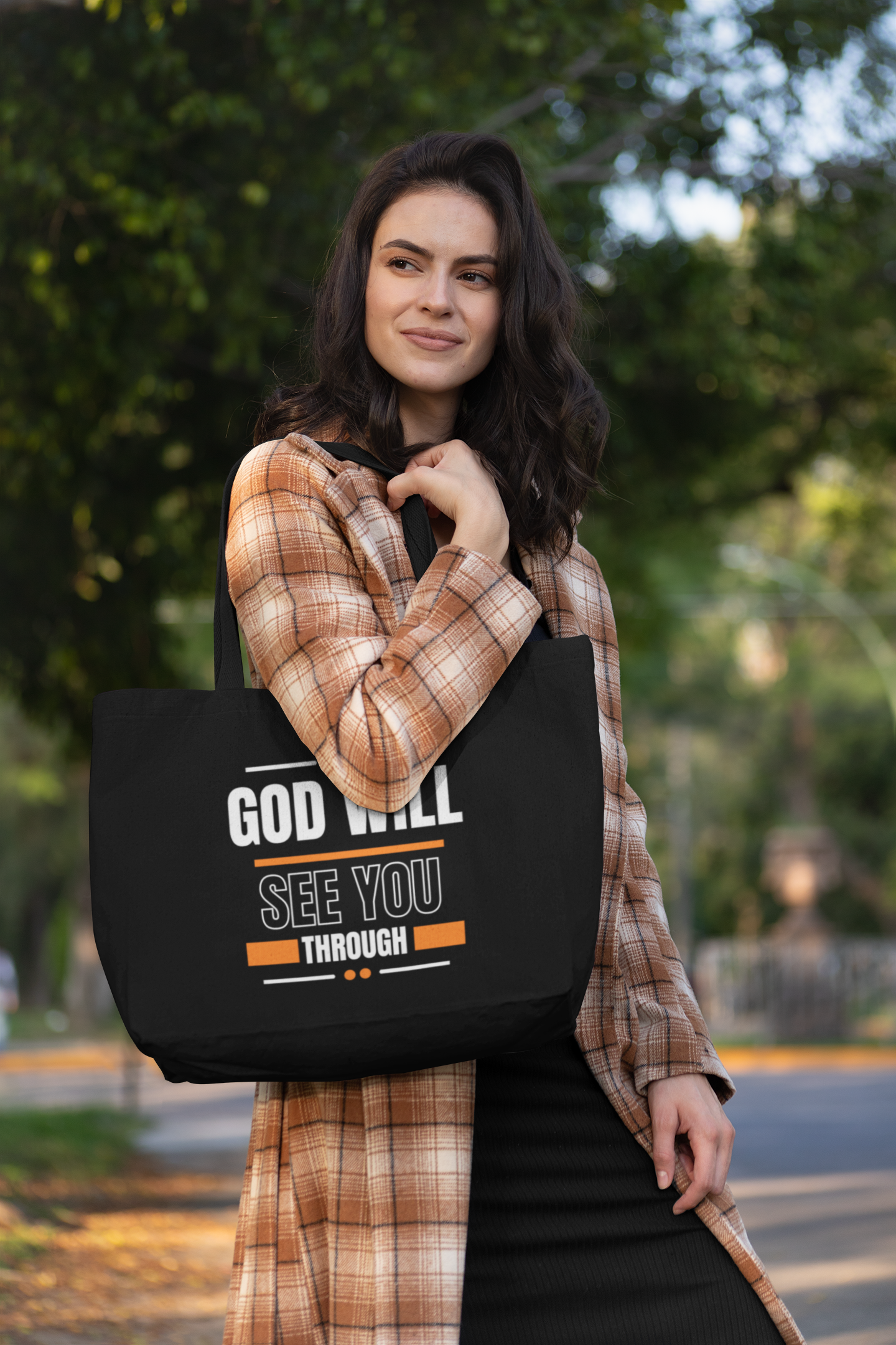 God Will See You Through Jumbo Tote - Orange