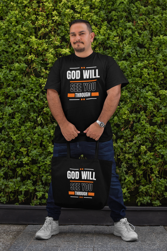 God Will See You Through Jumbo Tote - Orange