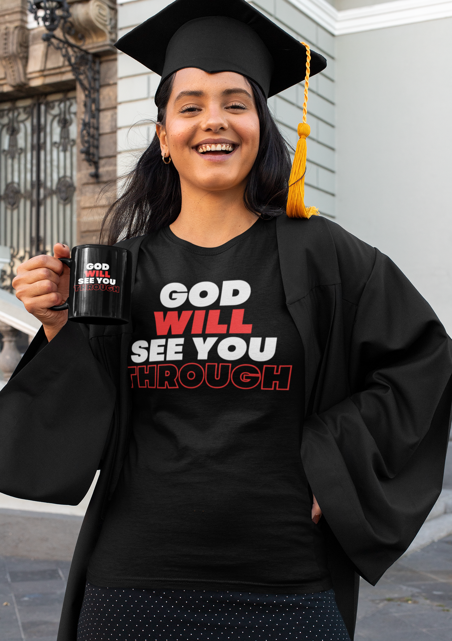 God Will See You Through Mug - Red