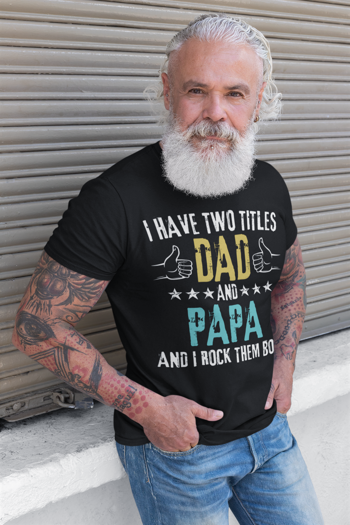 Dad & Papa I Rock Them Both T-Shirt