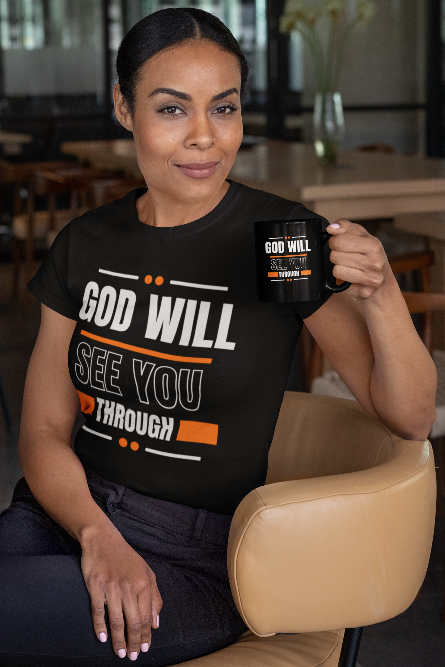 God Will See You Through Mug - Orange