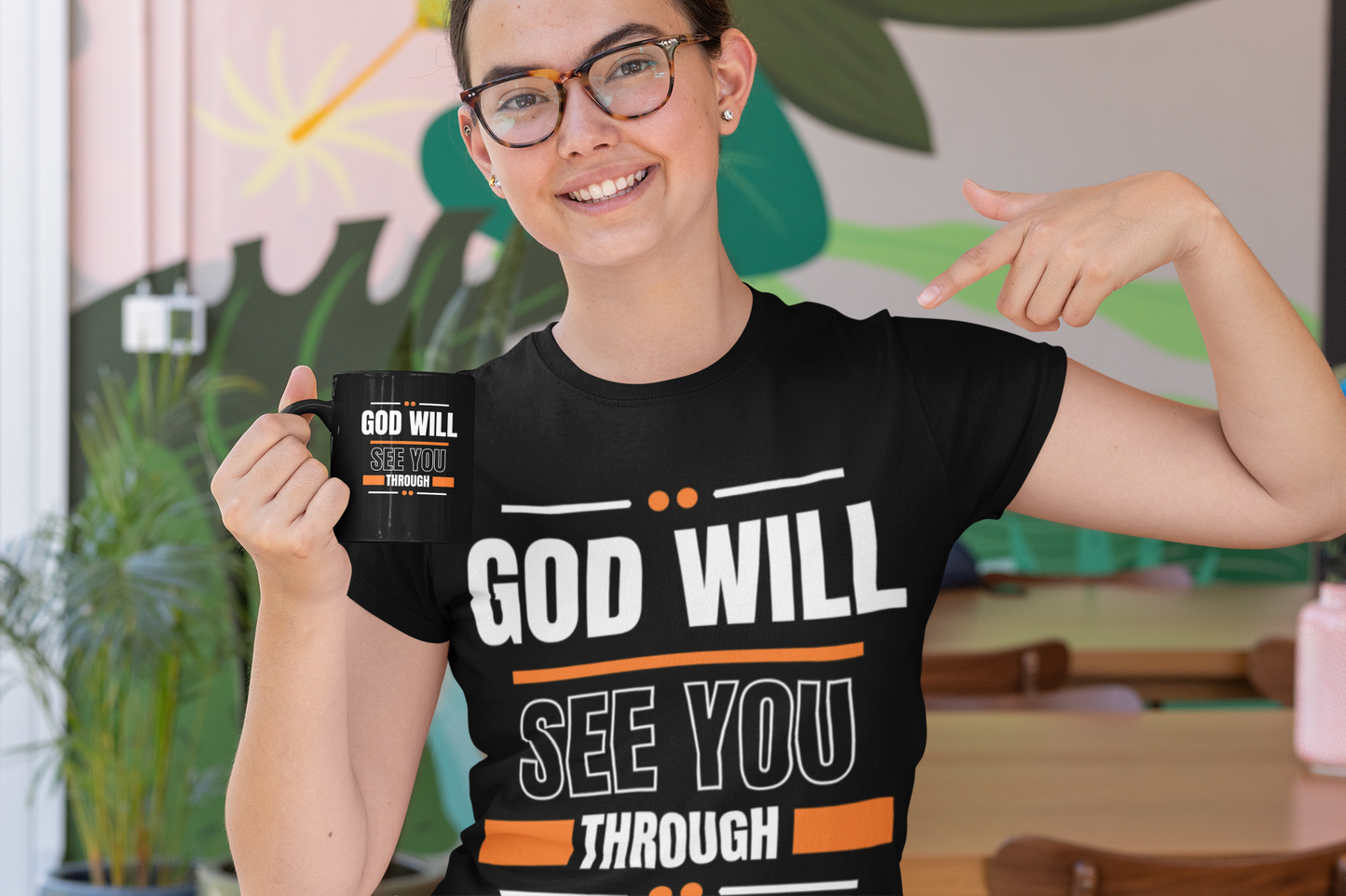 God Will See You Through Mug - Orange