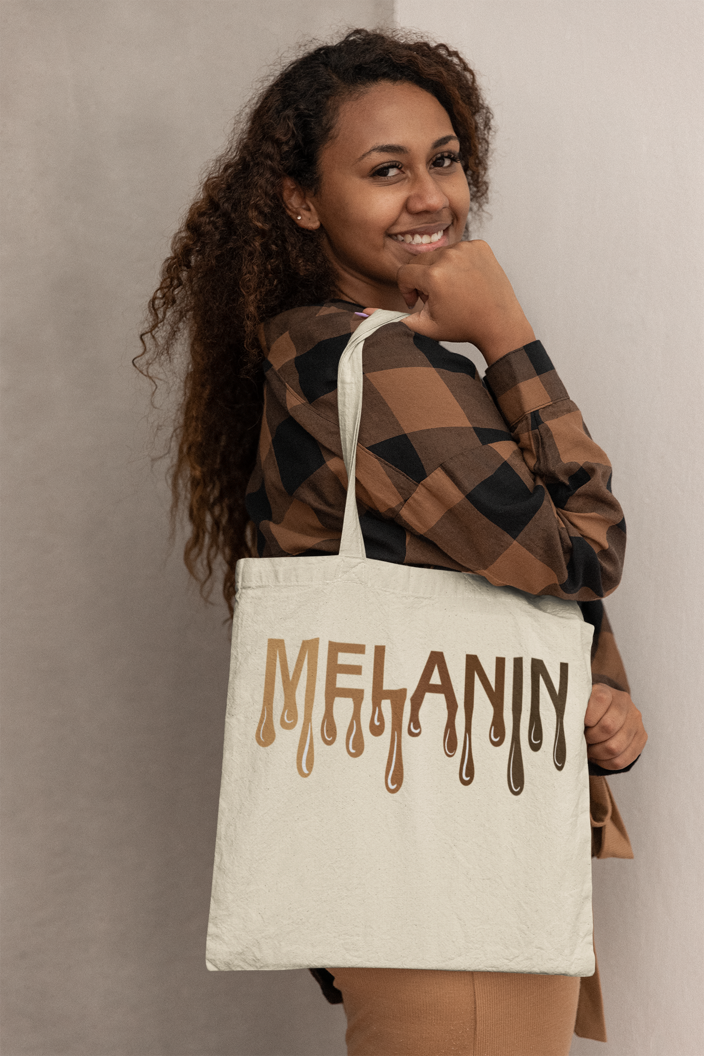 Melanin Drip Canvas Tote Bag