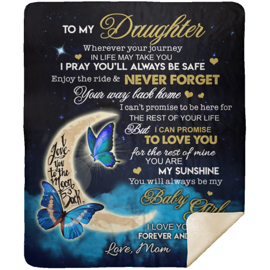 To My Daughter | To The Moon Throw Blanket 50x60  | From Mom