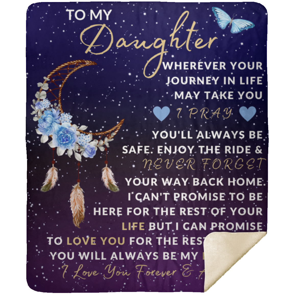 To My Daughter| Moon Dream Catcher Throw Blanket 50x60 | From Mom or Dad