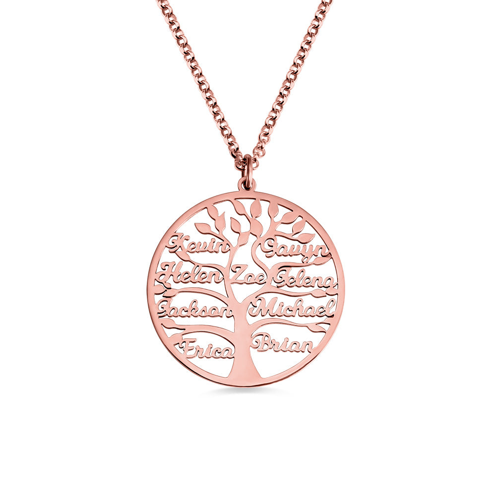 Personalized Family Tree Necklace | Stainless Steel | 1-9 Names