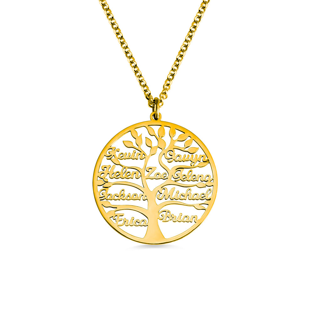 Personalized Family Tree Necklace | Stainless Steel | 1-9 Names