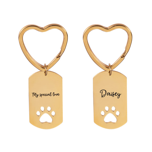 Custom Dog Tag Paw Keychain