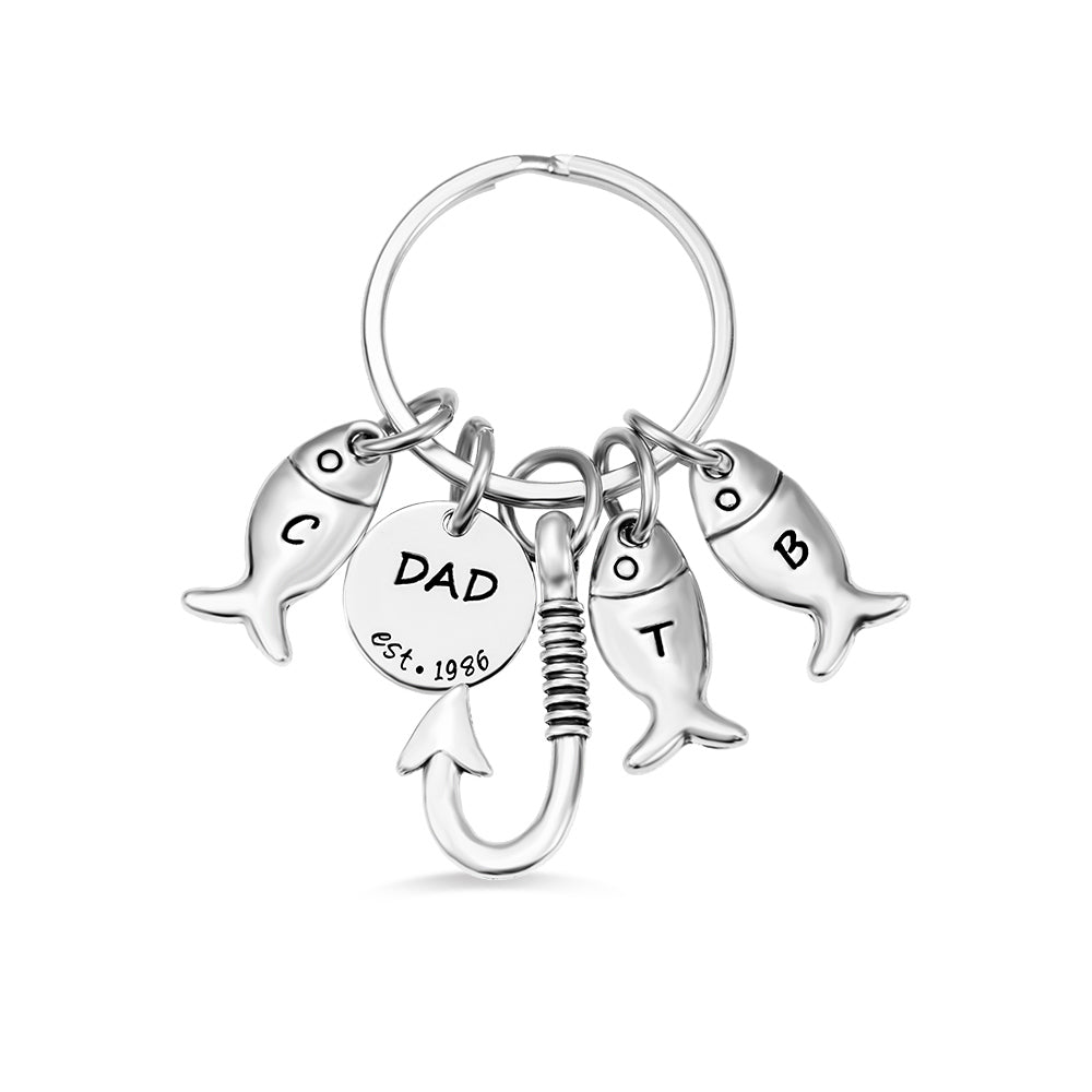 Gift For Him | Personalized Father Fishing Keychain