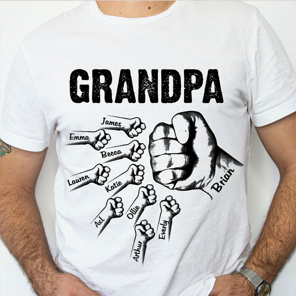 Gift For Him | Custom Dad/Grandpa Shirt with Names of Grandkids