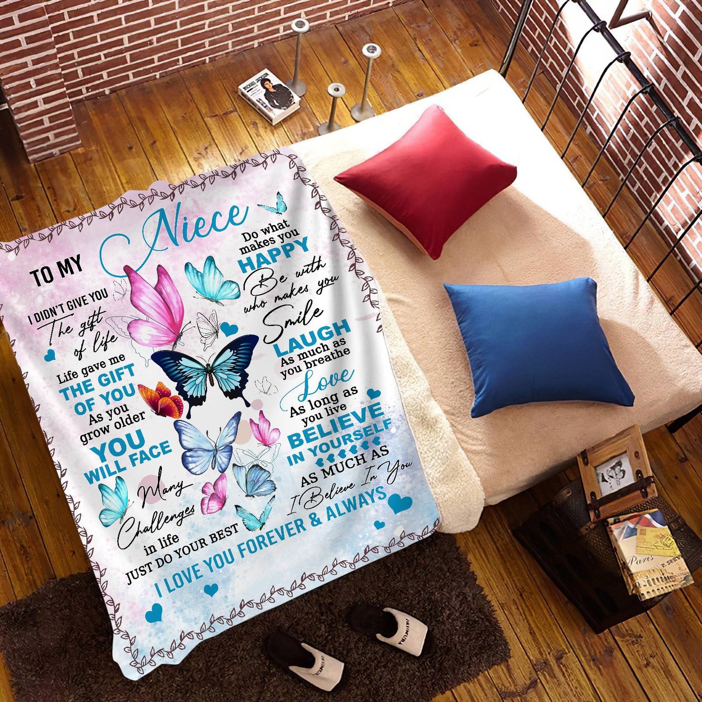 Happy Butterflies Blanket 50x60 | To Niece