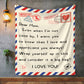 Gift For Mom | Mom I Love You Letter Postcard Throw Blanket
