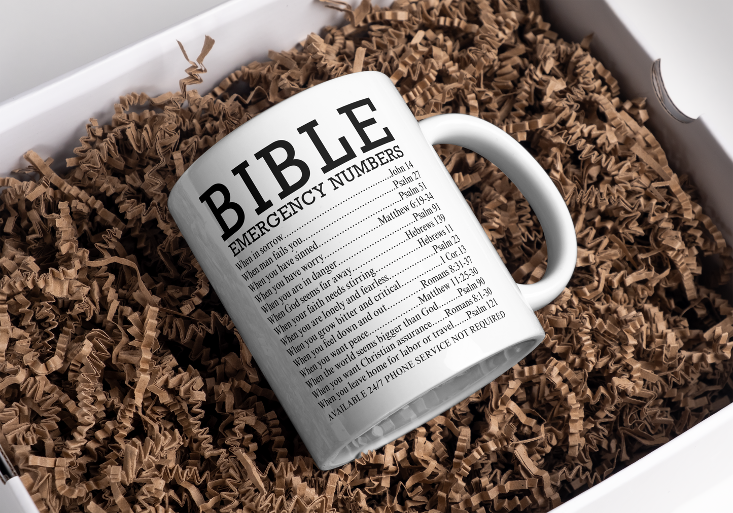 Bible Emergency Numbers Mug