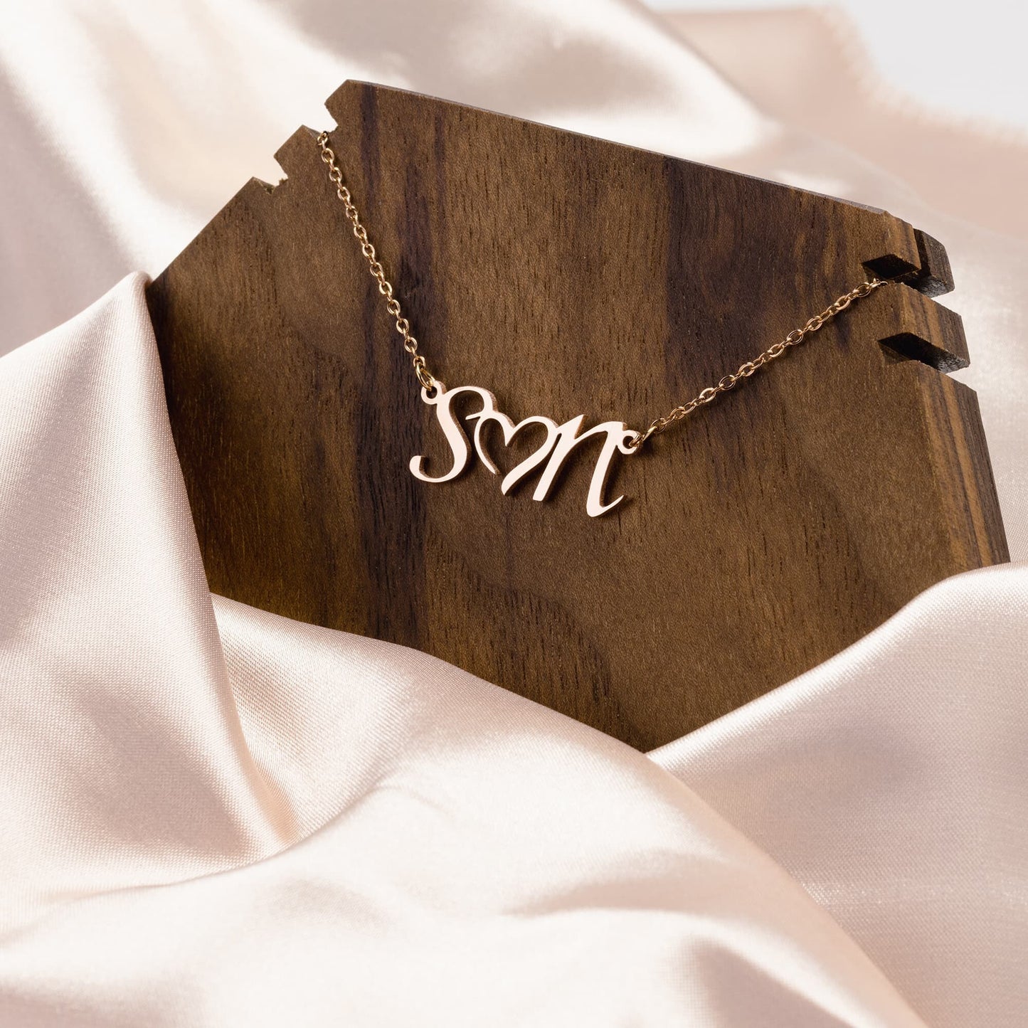 Double Initial Heart Custom Necklace