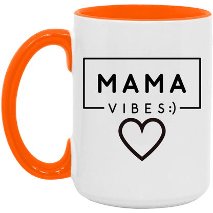 Gift For Mom | Mama Vibes Heart Mug 15 oz.