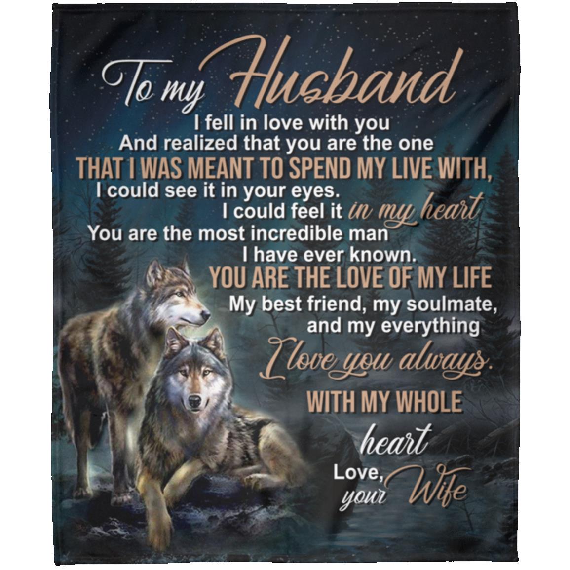 Wolves Blanket to Husband