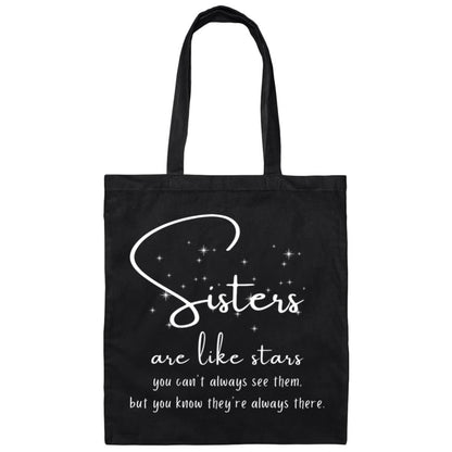 Sisters Are Like Stars Canvas Tote Bag