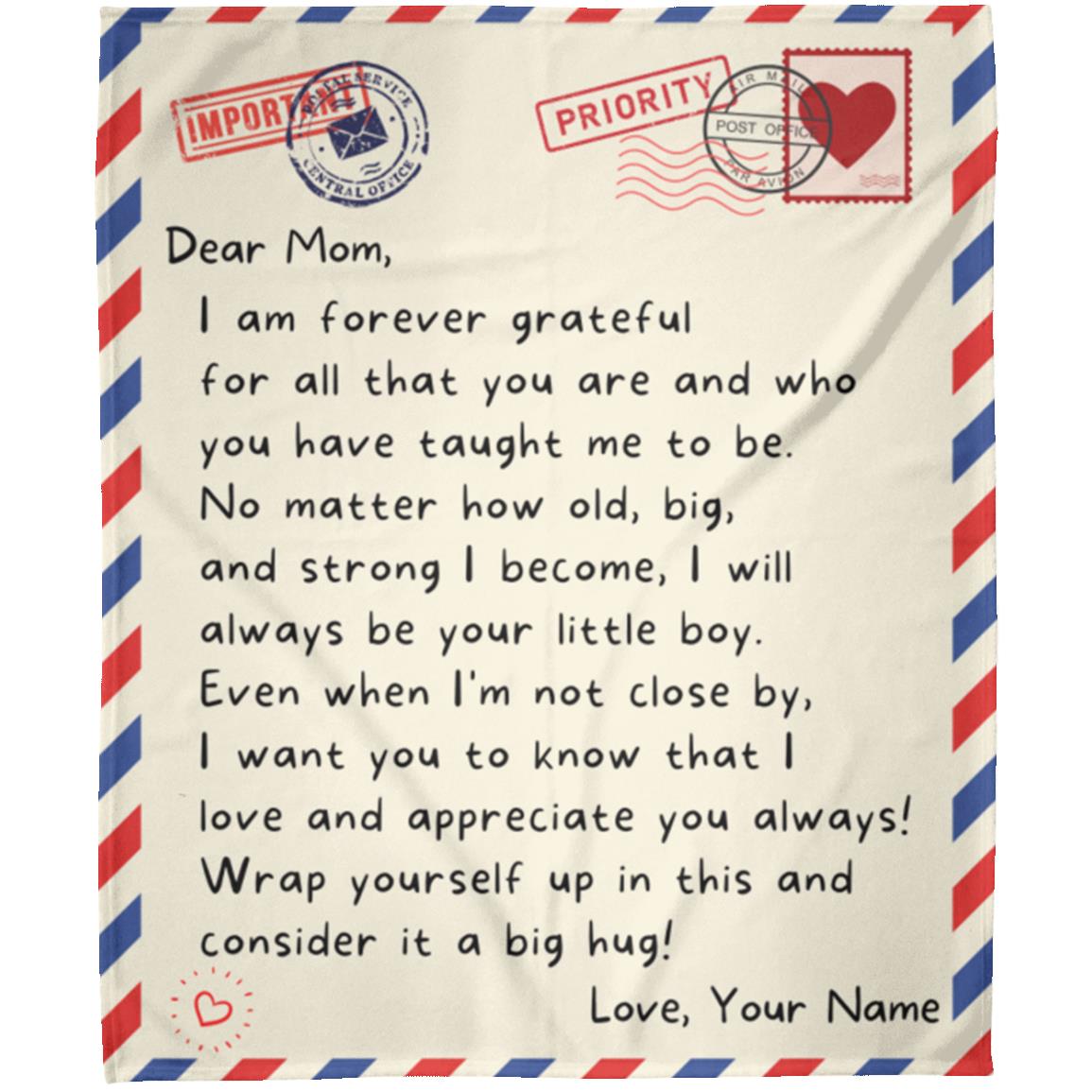 Mom Personalized Letter Blanket