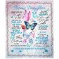 Gift For Bonus Daughter | Colorful Butterflies Throw Blanket 50x60 | From Bonus Mom or Dad
