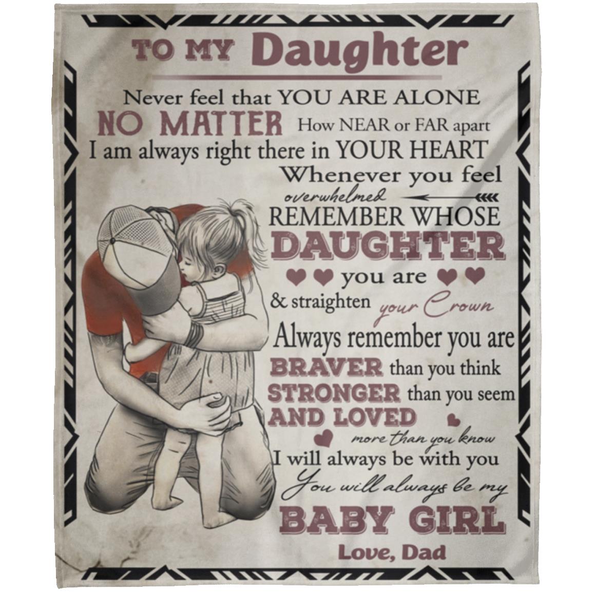 Blanket to daughter from dad