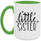 Little Sister Heart Mug from Sister or Brother