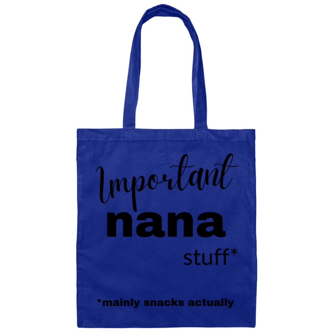 Important Nana Stuff Canvas Tote Bag