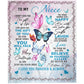 Gift For Niece | Happy Butterflies Blanket 50x60 | From Aunt or Uncle